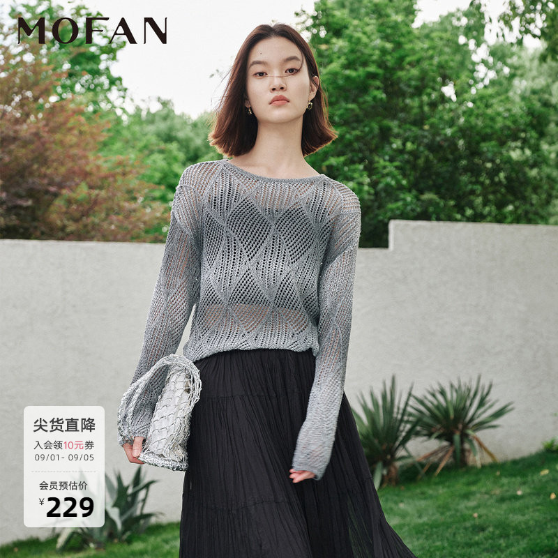 MOFAN摩凡夏新款云雾灰毛针织衫图片