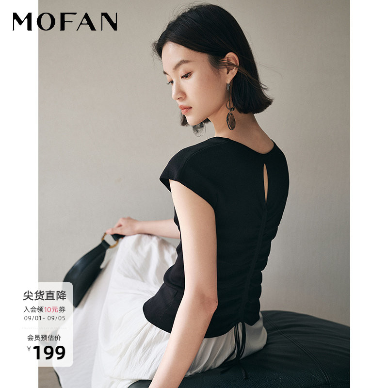 MOFAN摩凡夏新款暗夜黑毛针织衫图片
