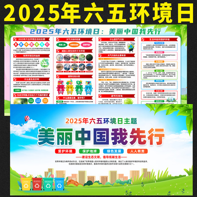 2025年六五环境日海报世界环境日主题海报宣传栏大海报贴展架折页