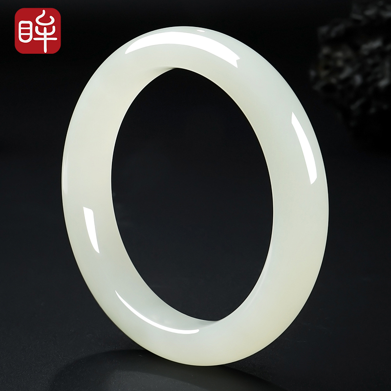 印象眸和田玉手镯女款玉镯子平安镯正品玉石高级感礼物【优选级】