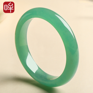 印象眸东陵玉手镯女款细圆条玉镯正品玉石扁条玉镯子新年礼物