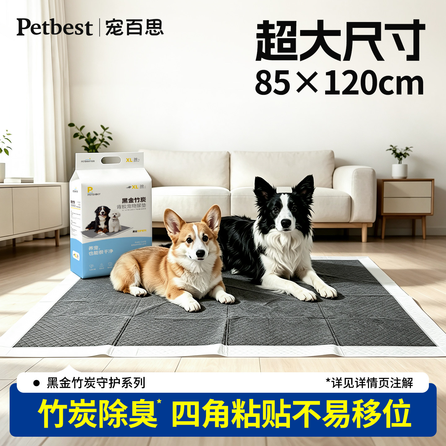 宠百思黑金竹炭尿垫100片 19.9元 - 86线报
