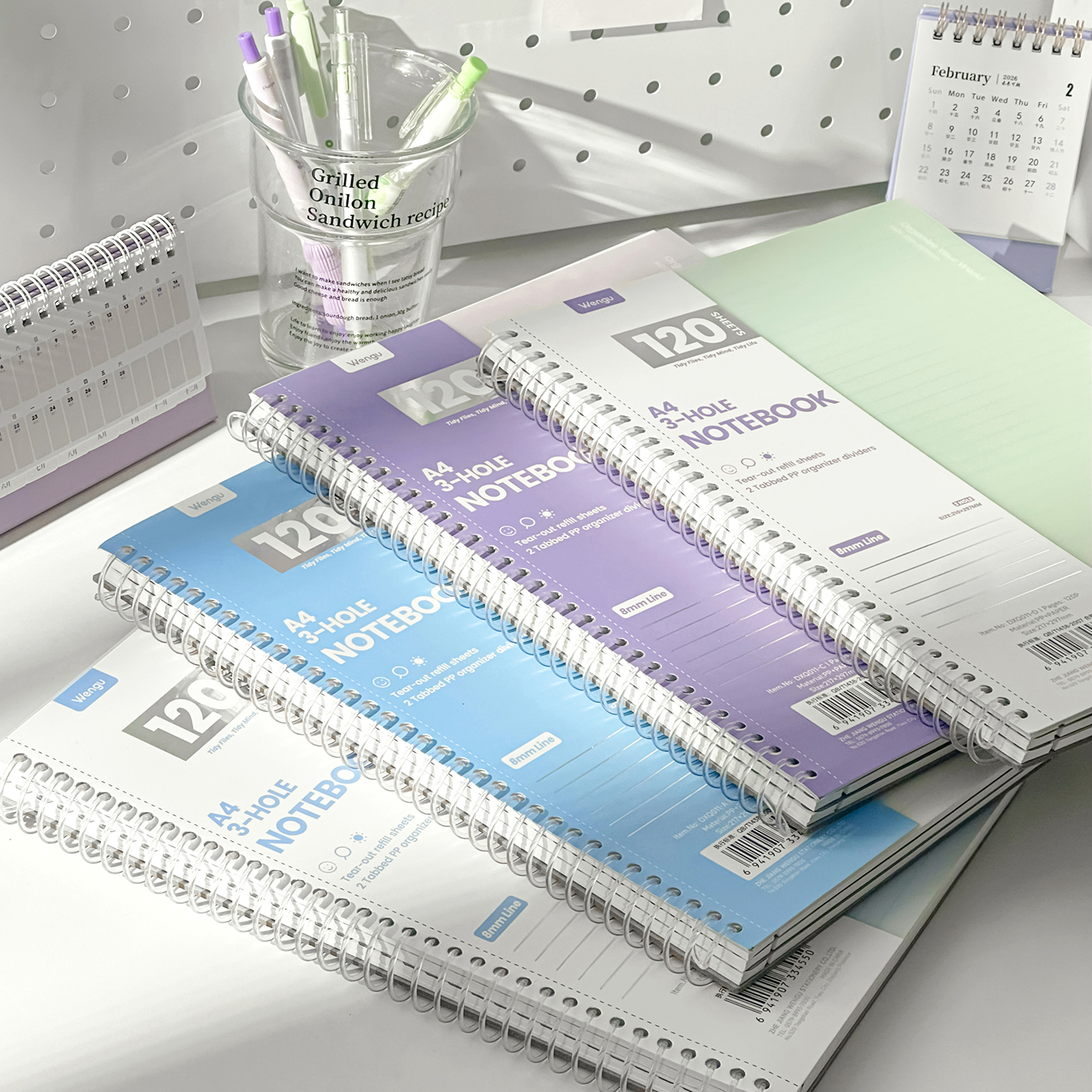 A4线圈本高颜值笔记本活页本本子学生专用记事本轻便大容量螺旋本ins风简约