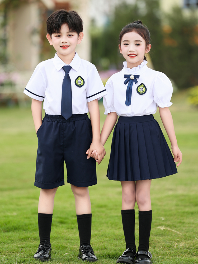 幼儿园园服夏装校服套装小学生班服夏季英伦学院风演出服毕业服装