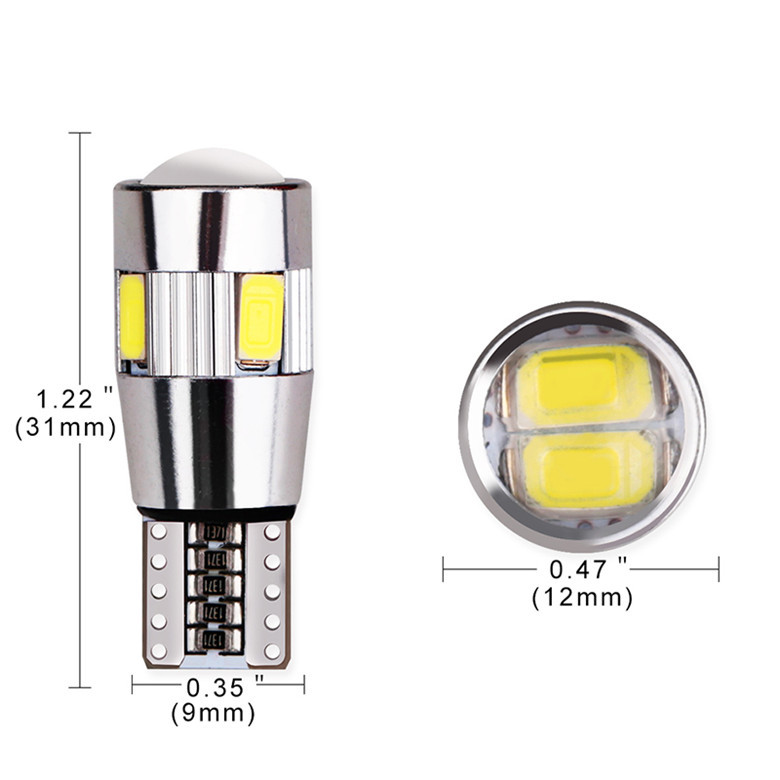 T10 6灯 6smd 5630 5730 W5W聚光+散光  LED汽车解码CANBUS示宽灯