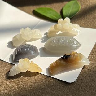 正品天然和田玉手牌糖白藕粉烟紫牡丹花荷花莲花女士手牌编绳配件