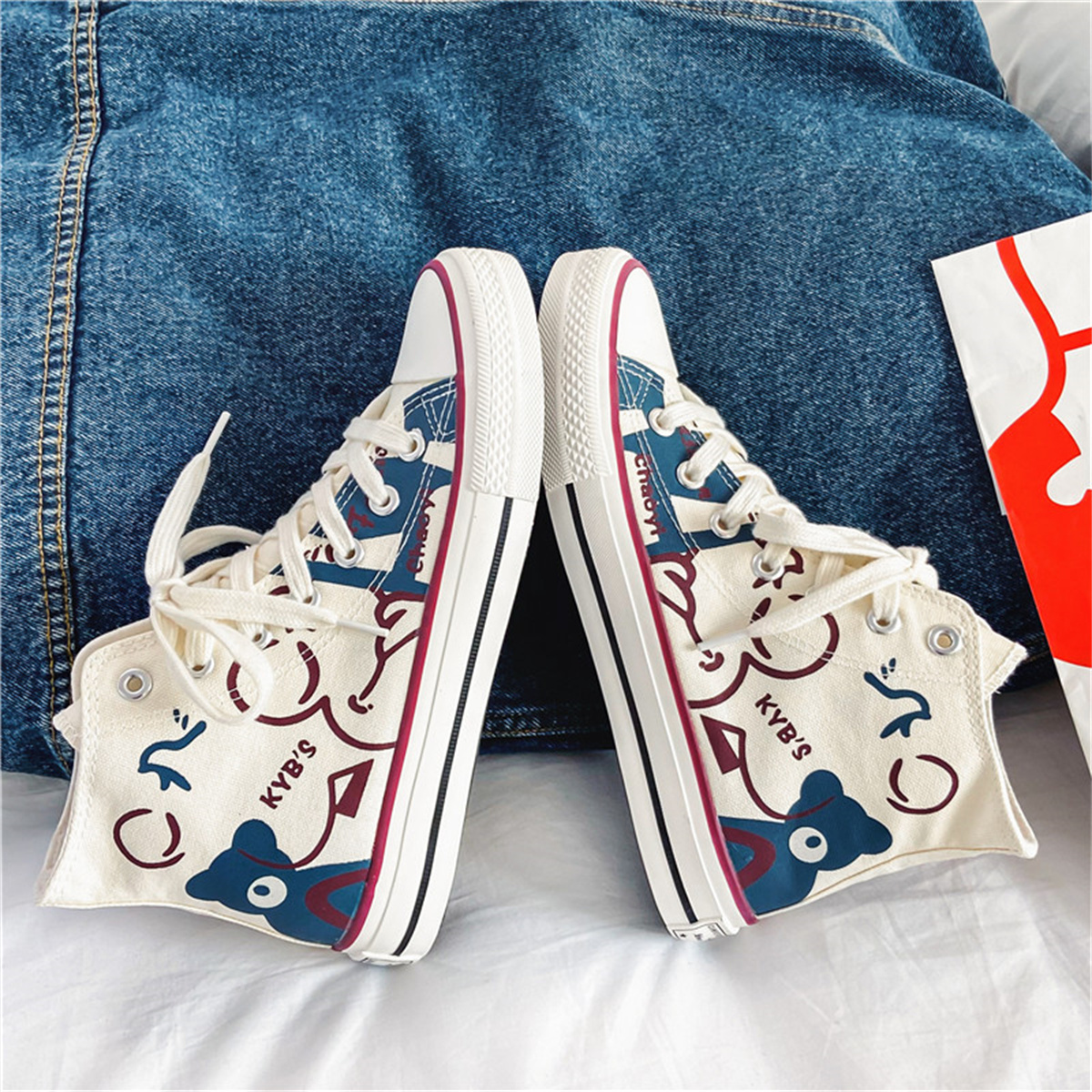 XZ1118-7823P45男士高帮涂鸦帆布鞋板鞋，男鞋帆布鞋，星座1118