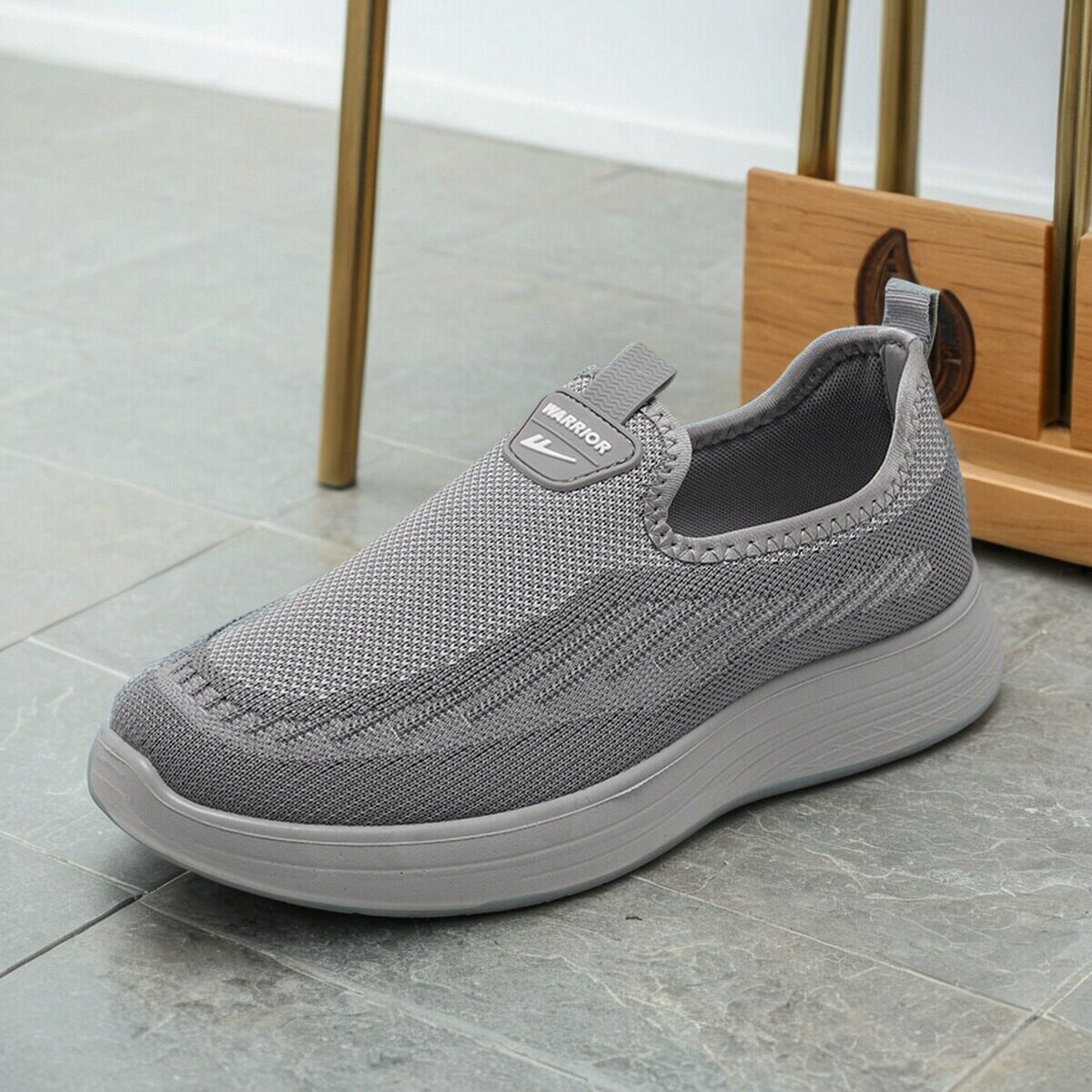 回力男鞋休闲鞋单鞋新款网面鞋一脚蹬麻花鞋舒适防滑软底厚底0822