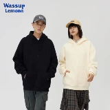 Белая утепленная толстовка с капюшоном подходит для мужчин и женщин, демисезонная куртка для влюбленных, круглый воротник