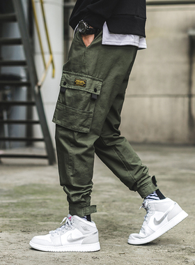 ESEA  严选男士潮牌束脚裤纯棉超火潮牌chic风工装裤宽松长裤韩