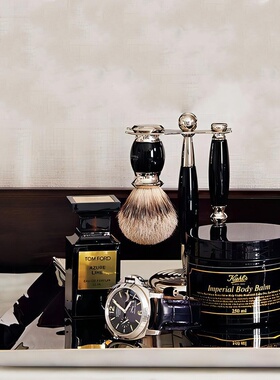 星韵【男士套装】样板间卫生间台面托盘香水腕表剃须套装软装摆件