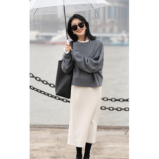 大象和长颈鹿「街头漫步」chi混搭时髦风立体剪裁灰色卫衣 402303