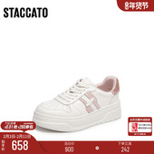 思加图秋补丁小白休闲女鞋 EUW01CM5A 大码 40胖瘦 定制小码