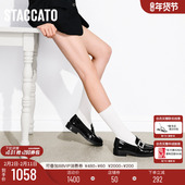 思加图2026新款 9UL22AA6 增高女单鞋 英伦风复古乐福鞋 一脚蹬小皮鞋