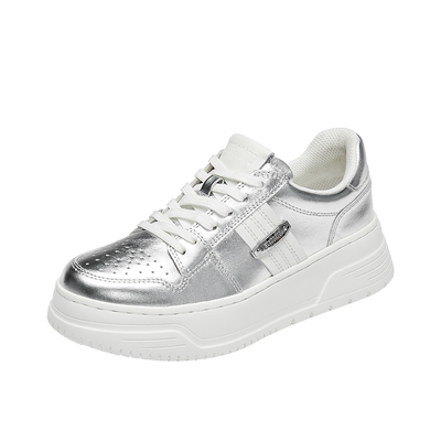 思加图补丁鞋百搭厚底增高小白鞋