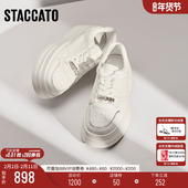 厚奶酪小白鞋 板鞋 厚底增高运动休闲鞋 思加图2026新款 女鞋 A3832AM6