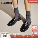 粗跟单鞋 小皮鞋 女EOQ15AA6 许愿币英伦风乐福鞋 思加图2026新款