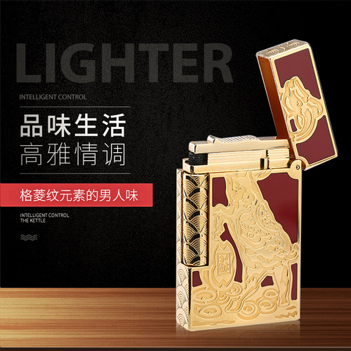 S.dubtnt法国都柏特充气高档朗声打火机纯黄铜精品羊24K镀金 - 封面
