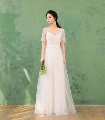 【愫】2020新款蕾丝简约露背显瘦