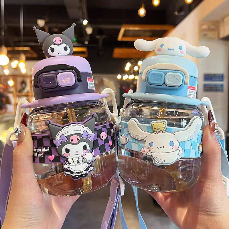 Tritan材质库洛米儿童吸管直饮两用大肚杯6728【鹿儿岛】