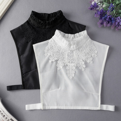 韩版百搭木耳边欧根纱假衣领