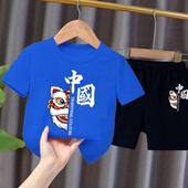 男童套装 网红T恤裤 2026新款 中大童蜘蛛侠宝宝潮儿童短袖 夏季 童装
