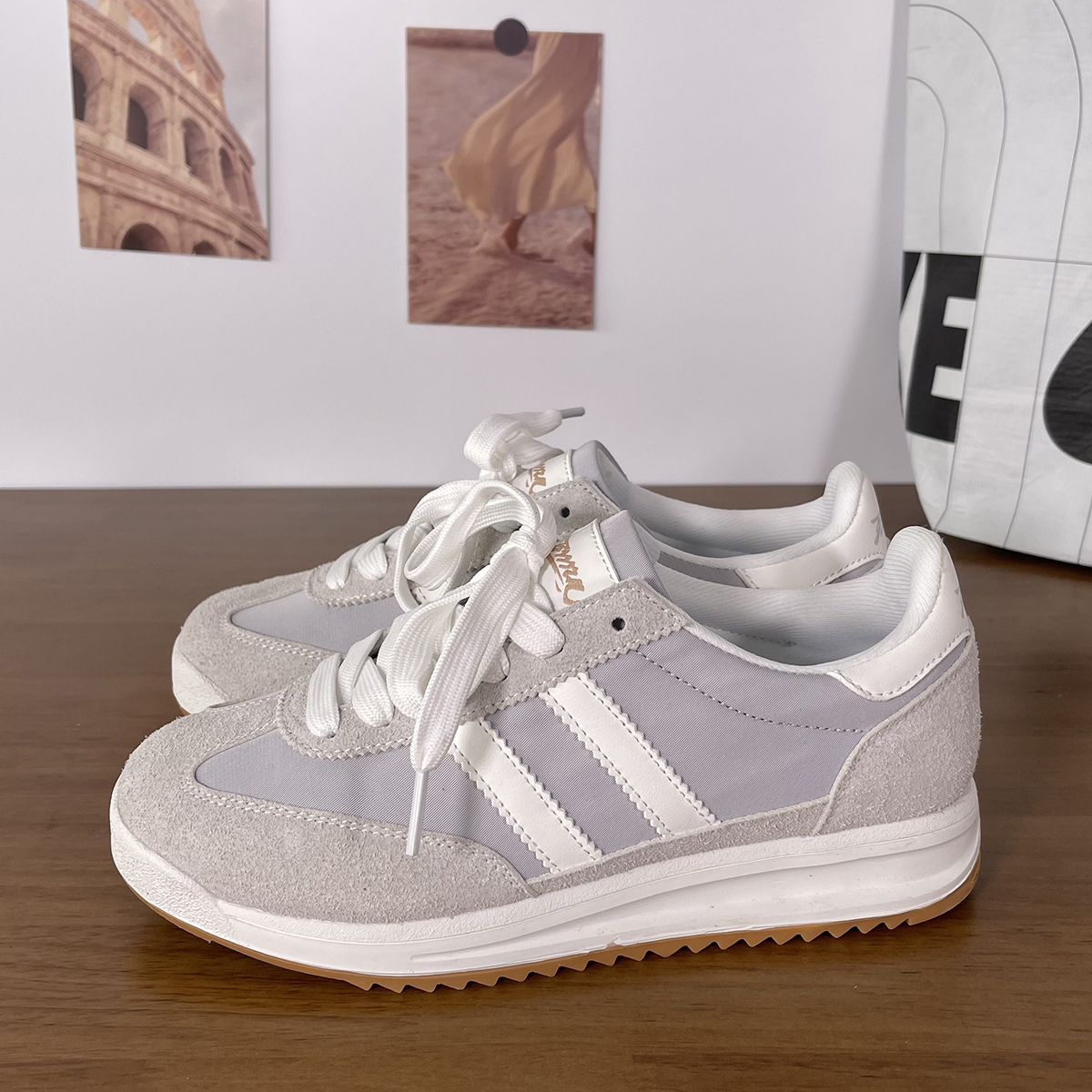 复古2025新款ins网红轻便舒适德训鞋韩版ins百搭小白鞋男女同款潮