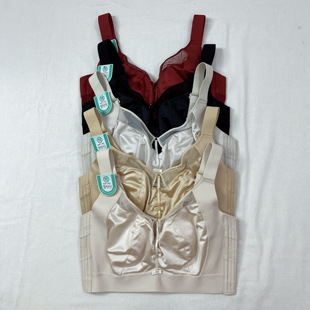 无磁大码缎面内衣超薄大全罩杯CD胸显小软钢圈聚拢调整收副乳文胸