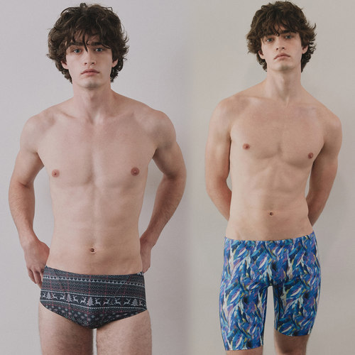 Lemango游泳裤五分裤短裤男泳装专业训练