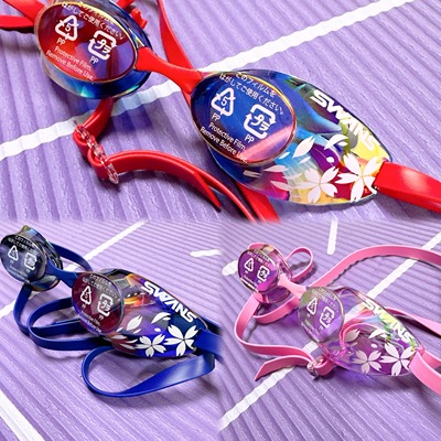 日本Swans泳镜樱花限定诗韵SR10M扣眼无胶圈防雾比赛竞速泳镜贝壳