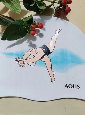 韩国代购Aqus硅胶防水男女成人儿童游泳帽多款卡通大号护耳泳帽