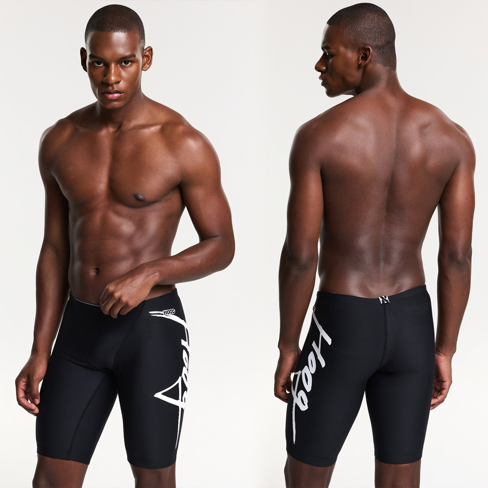 韩国hoog游泳裤五分裤男泳装专业训练运动男士竞速五分泳裤