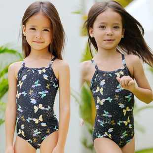 韩国Lemango儿童泳衣女连体专业训练比赛女童大童游泳衣竞技泳衣