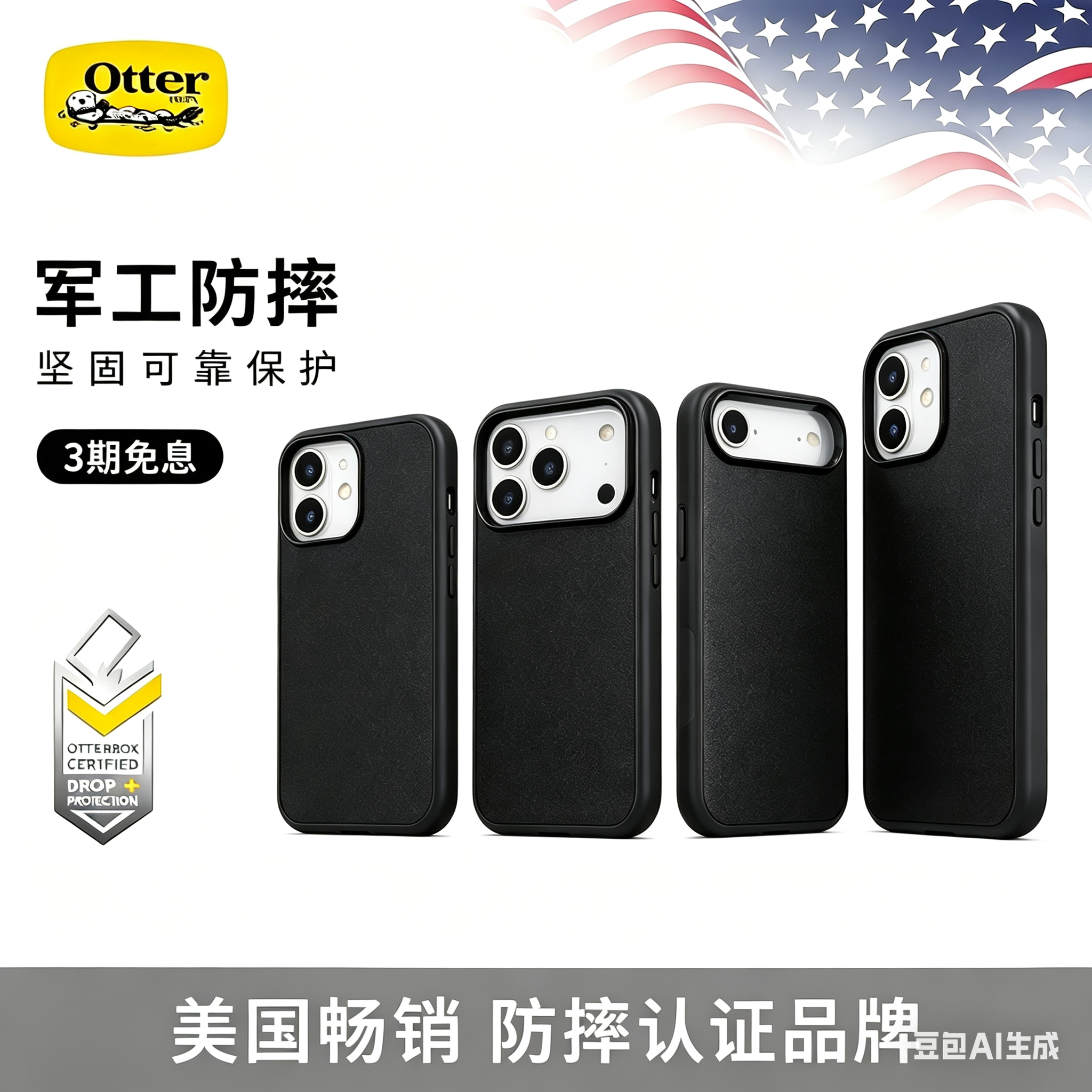 Otterbox适用苹果14防摔手机壳15/17/13pro炫彩12磁吸16商务Air套