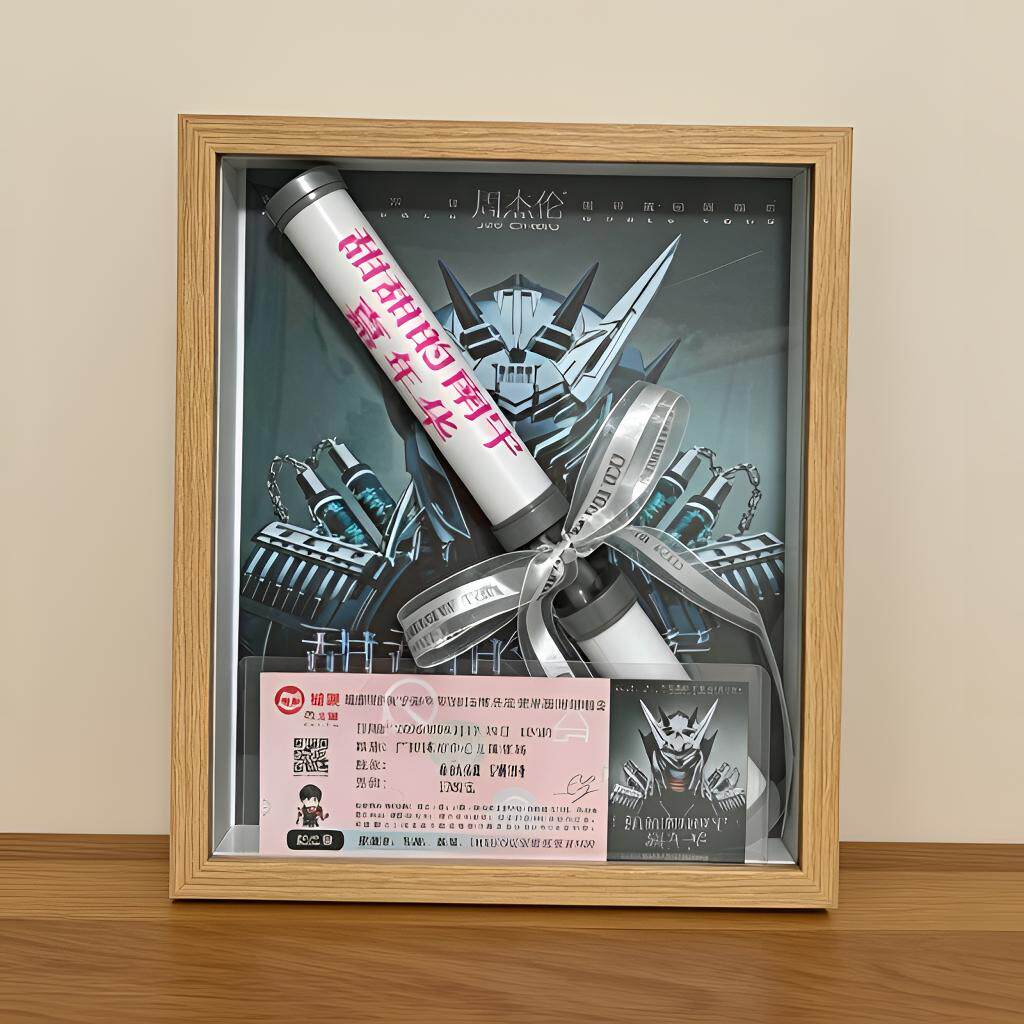 周杰伦演唱会门票荧光棒收纳相框展示盒装饰摆台DIY透明框可定制