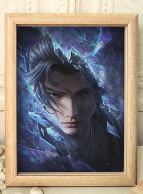 斗破苍穹萧炎新建模帅气相框书桌电脑桌办公桌高级装饰摆件ins风