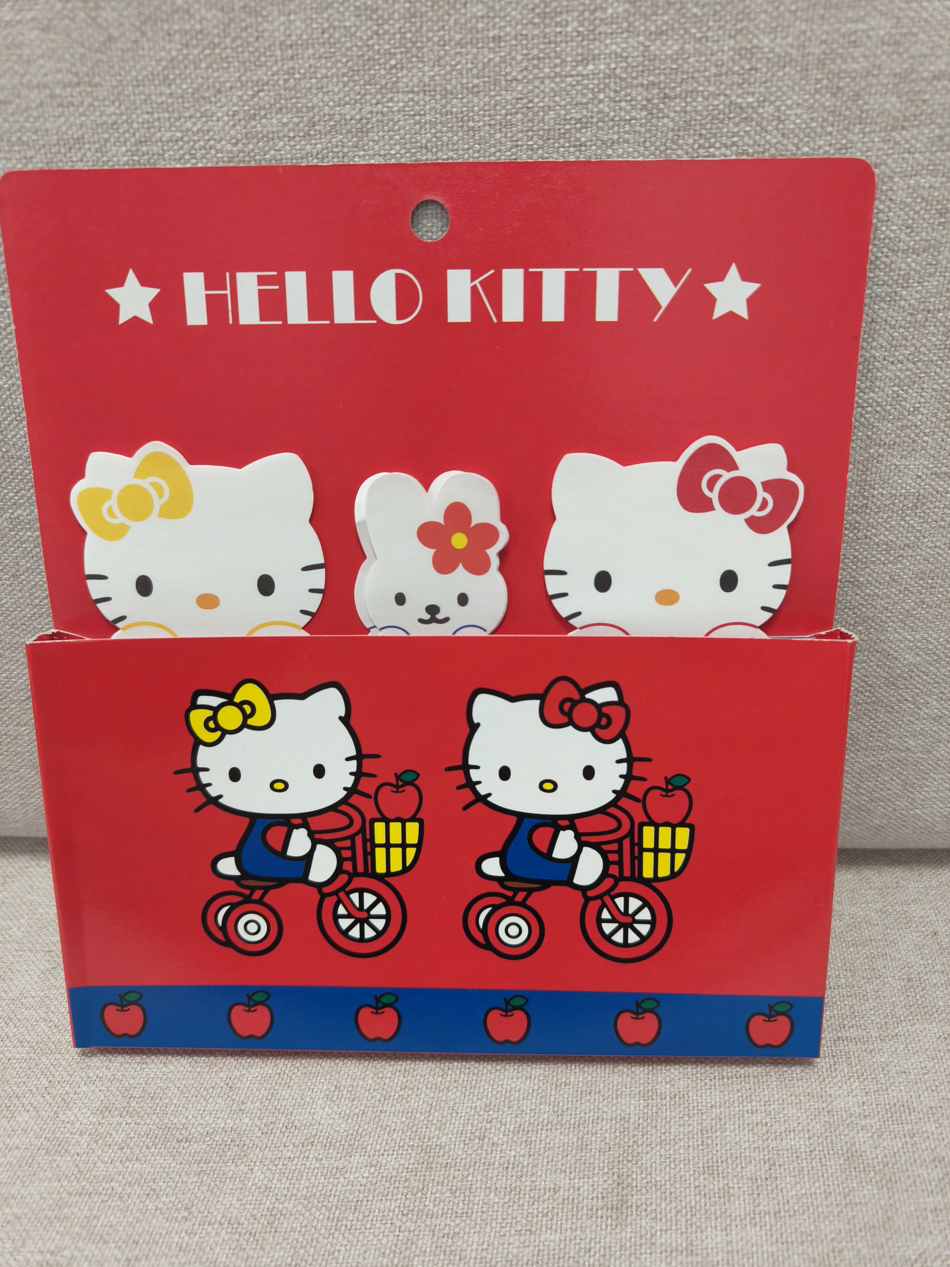 Hellokitty中古稀有2000年骑自行车信封信纸套装，11纸4封1贴纸