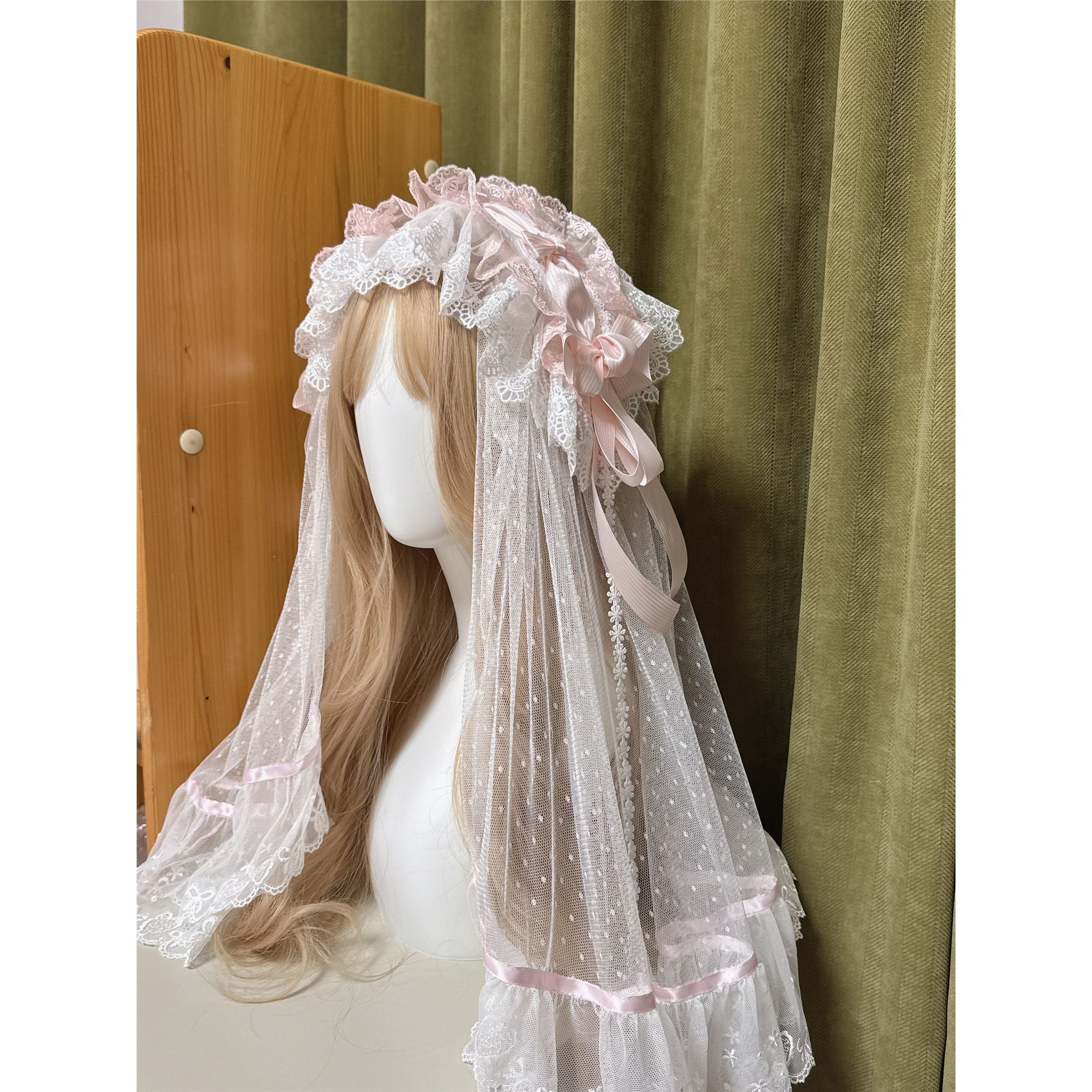 lolita小物少女发带头纱手作华丽花嫁圣诞h樱花树下的告白写真图片