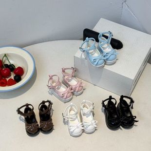 四分鞋子BJD厚底增高鞋亮皮皮鞋4/1娃娃鞋子配件lo鞋百搭玩具皮鞋