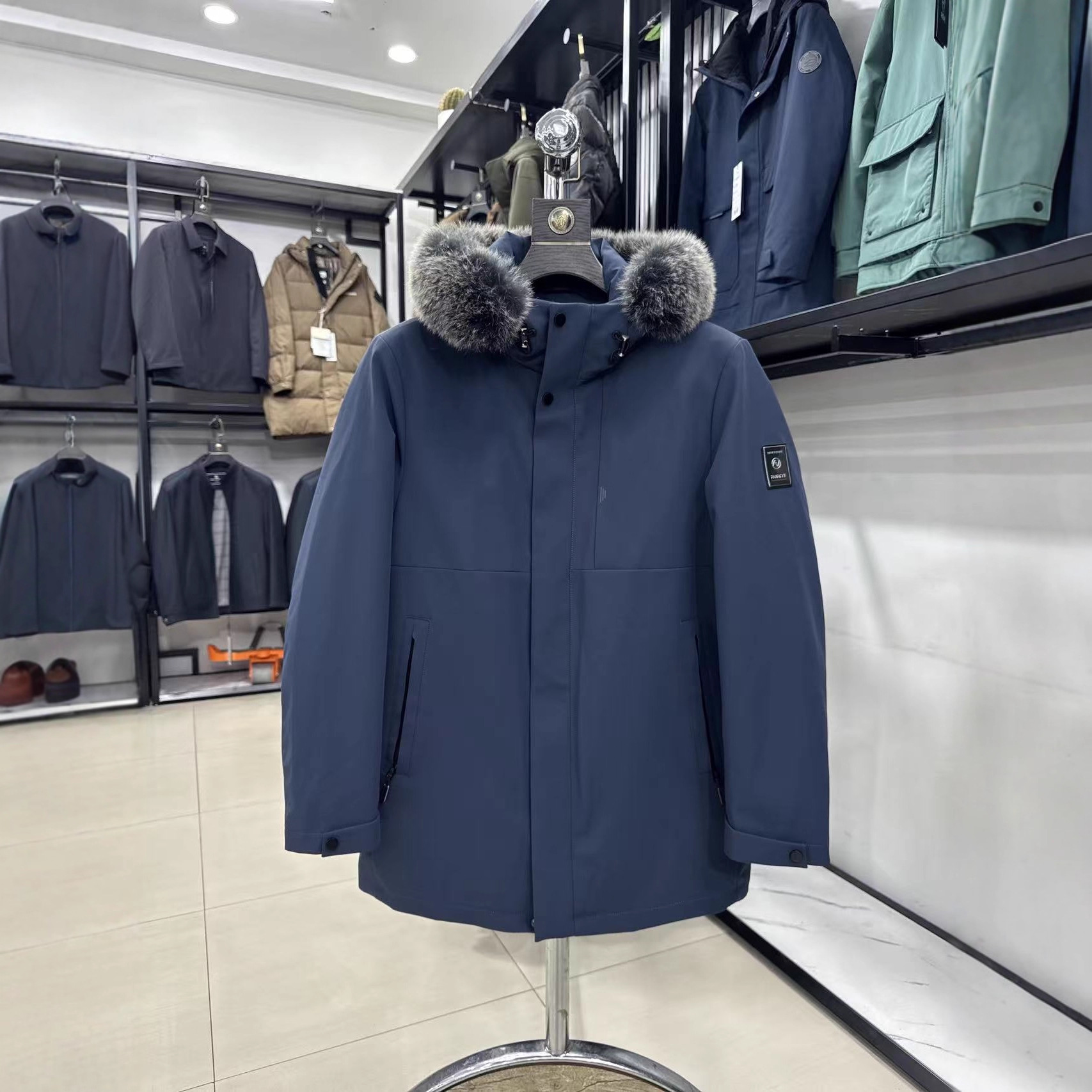 【海剪】专柜1998！高端货！ 脱卸兔毛内胆+狐狸毛领皮草男4U005A