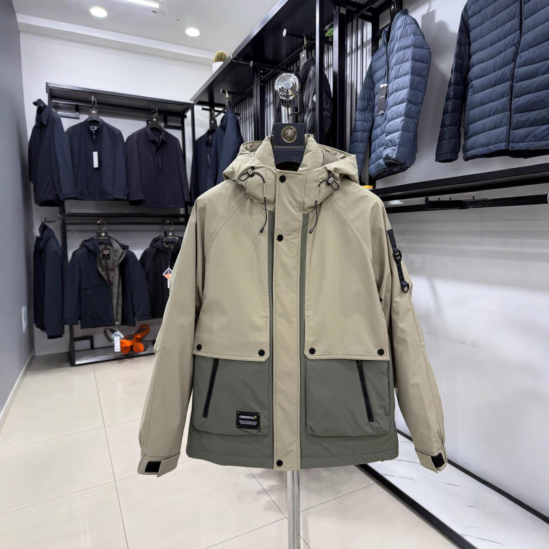 【H家】工装风！时尚休闲冬款舒适鸭绒耐磨羽绒服男外套4Y192A