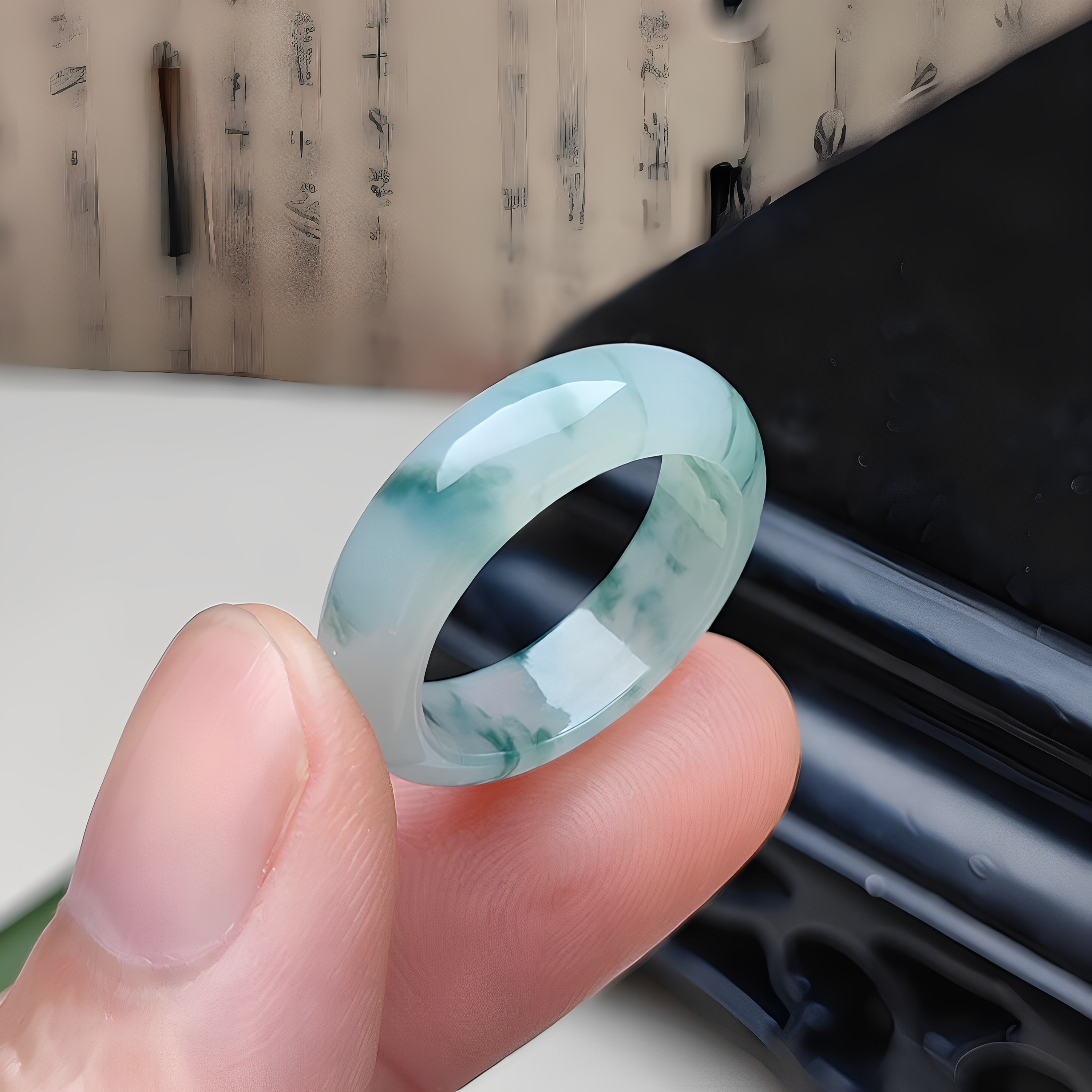 18.1MM冰种翡翠戒指缅甸A货