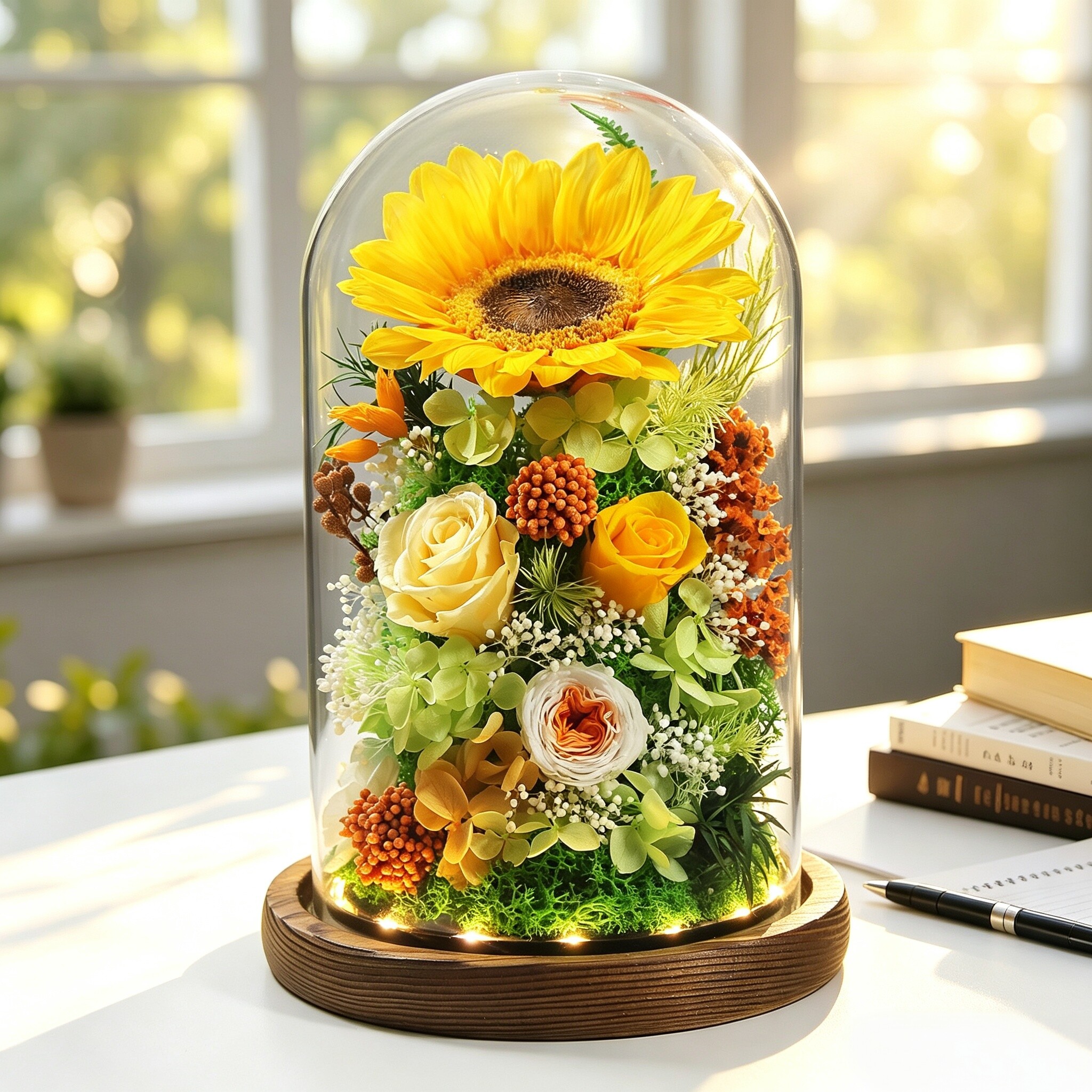 向日葵永生花束教师节生日礼盒