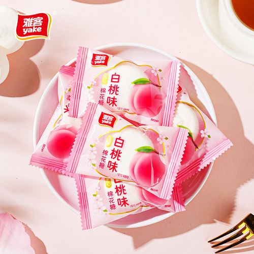 雅客夹心棉花糖白桃味200g
