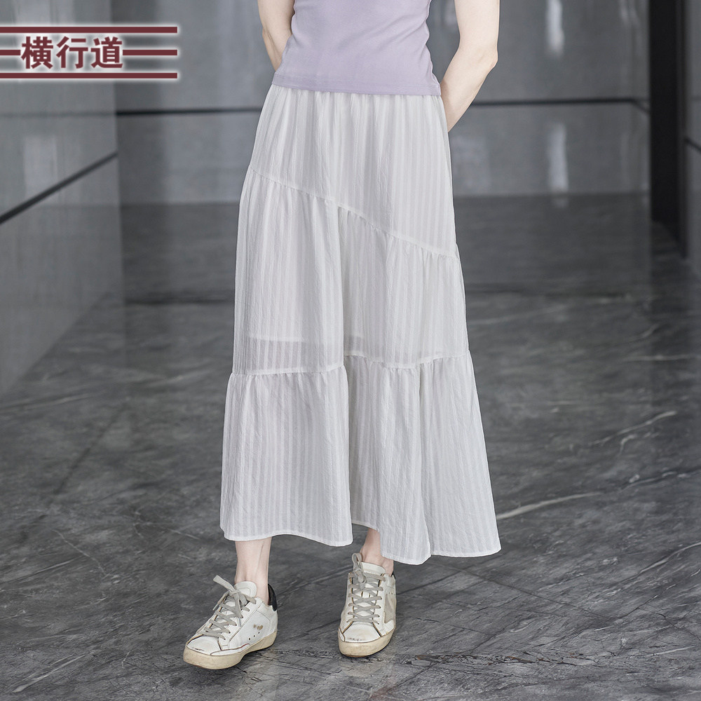 纯色宽松褶皱中长款2025新款纯色洋气显瘦女下装大码白色裙,女装/女士精品,半身裙,淘宝优惠券,粉丝福利购,淘宝优惠卷