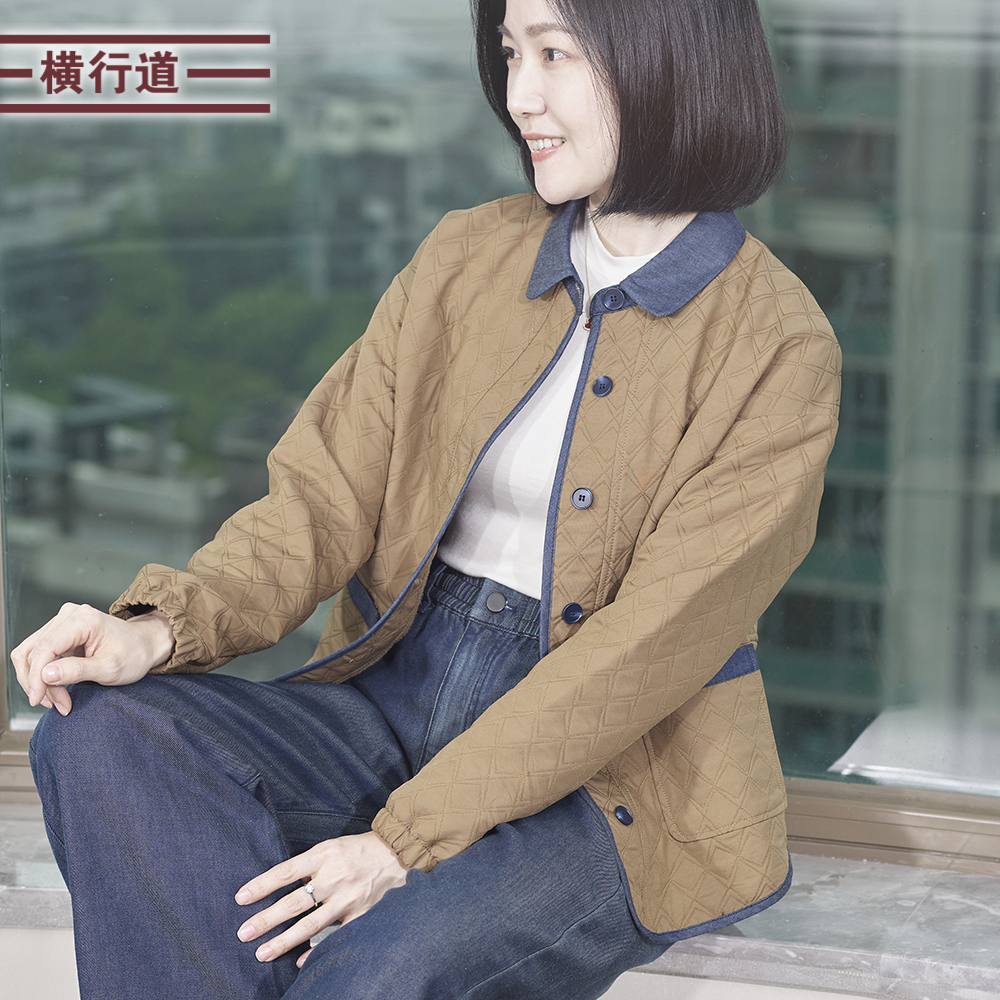 横行道休闲撞色宽松显瘦外套
