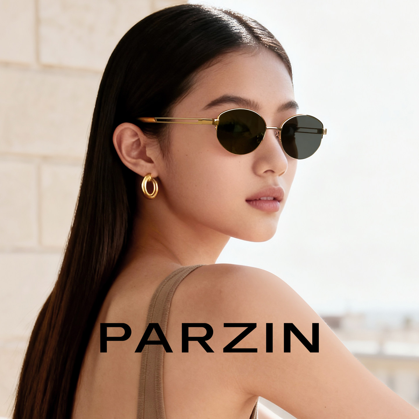 帕森26年新品太阳镜女复古老钱风金丝猫眼半框防晒墨镜男PZ8600