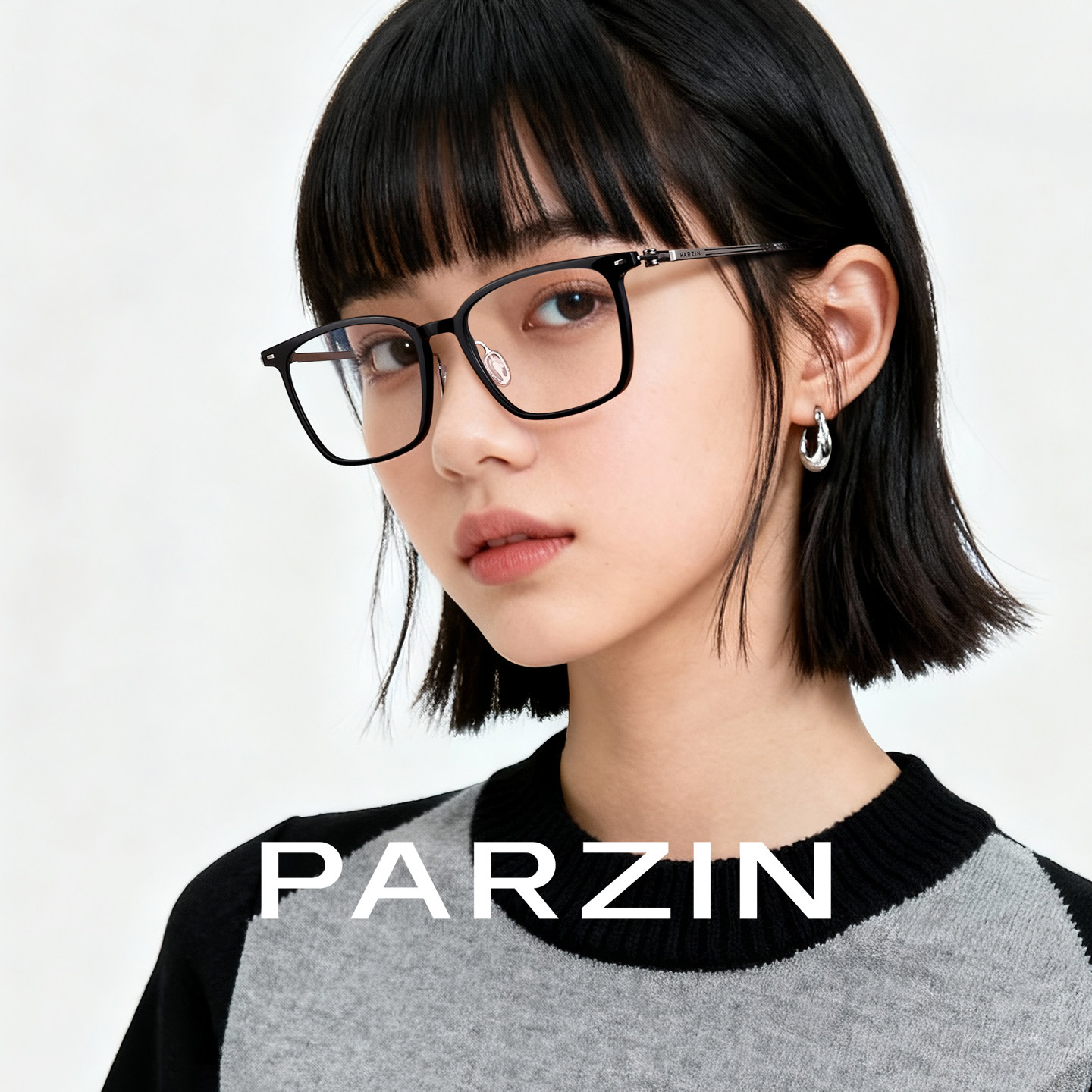 帕森防蓝光眼镜男女百搭黑色方框轻盈舒适钛架近视光学镜PZ62168