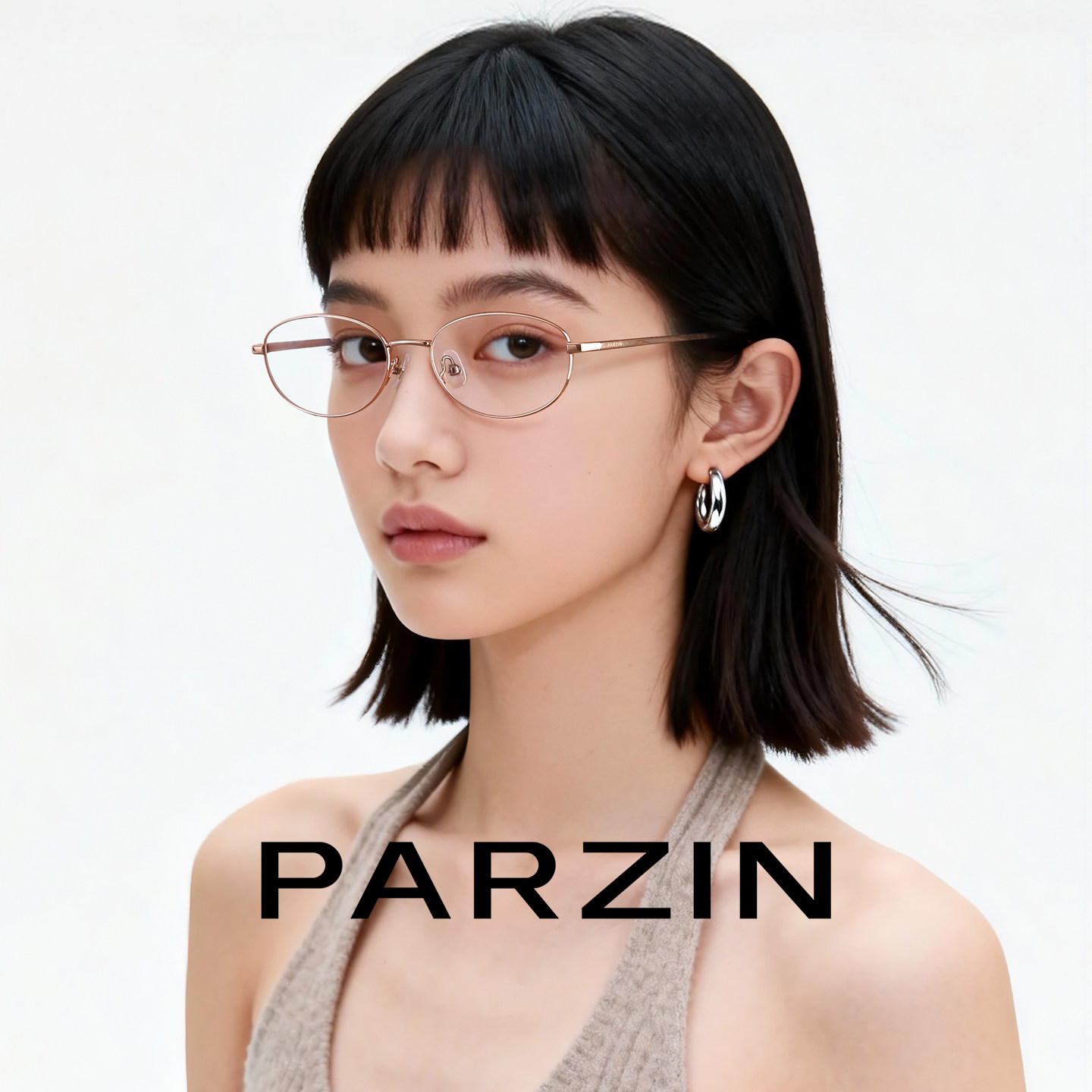 帕森金丝猫眼椭圆框眼镜男女时尚复古可配高度数蔡司镜片PZ62226