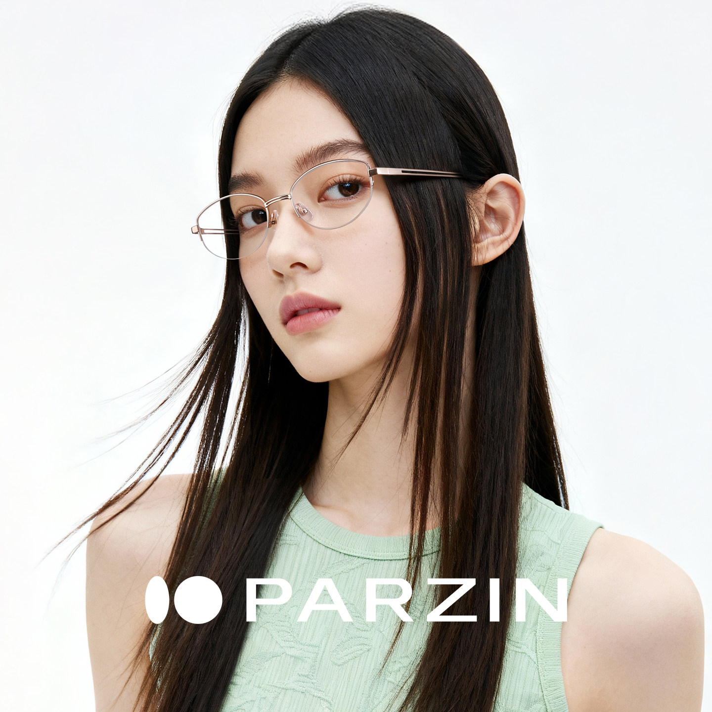 【星芒镜】帕森26新品近视眼镜女斯文金丝猫眼高智感半框PZ62255